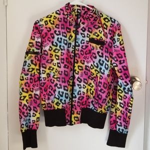 Abbey Dawn rainbow leopard jacket